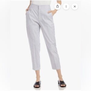 Karen Kane White and and Blur Striped Pants
